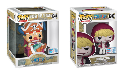 Funko Pop! Deluxe: One Piece #1740 - Buggy The Clown & One Piece #1709 - Corazon (Fall Convention 2024) (International Exclusive) Set