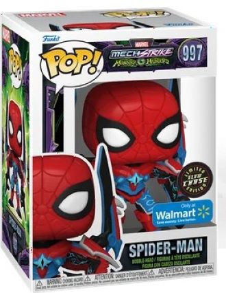 Funko Pop! Marvel Spiderman Bobble-Head Mech Strike Monster Hunters #997 Chase Limited Edition Glow In The Dark